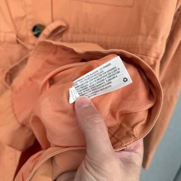 Universal Thread Womens Button Up Utility Jacket Size M Coral Tie Waist NEW - Picture 8 of 12